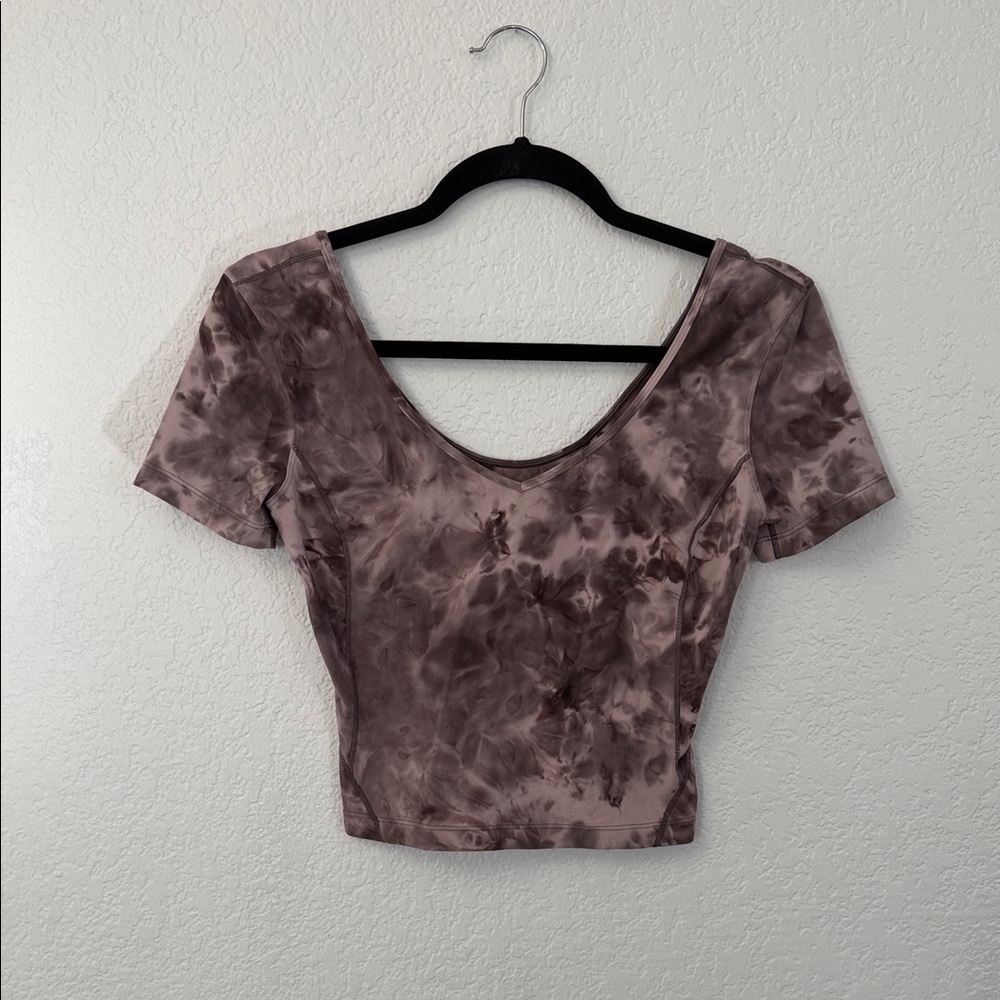 lululemon athletica Brown Tie-Dye Crop Top